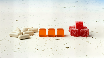 Comparison of lozenges, gummies, and capsules as wellness delivery formats