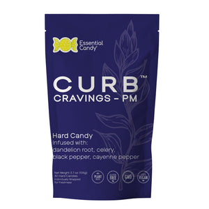 Essential Candy Curb Cravings PM hard candy bag with botanical ingredients