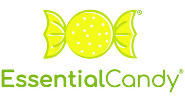 EssentialCandy logo featuring a yellow wrapped candy illustration.