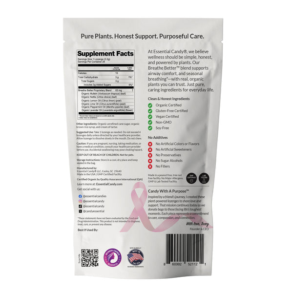 Back of a supplement package with text and branding on a white background