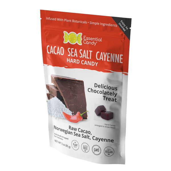 Cacao Chocolate, Norwegian Sea Salt, Cayenne Functional Hard Candy, Essential Candy