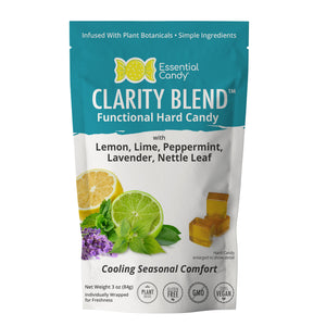 Clarity Blend Functional Hard Candy with Lemon, Lime, Peppermint, Lavender , Nettle Leaf - Essential Candy