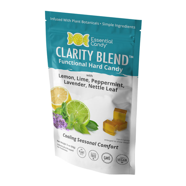 Clarity Blend Functional Hard Candy with Lemon, Lime, Peppermint, Lavender , Nettle Leaf - Essential Candy