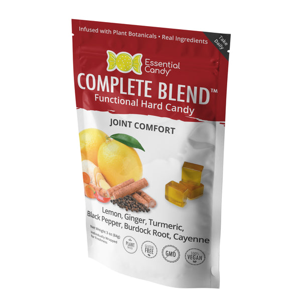 Complete Blend Organic Hard Candy with Lemon, Ginger, Black Pepper, Turmeric, Burdock Root, Cayenne - Essential Candy