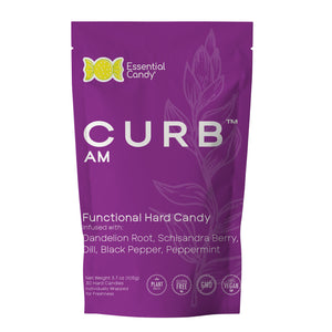 CURB AM Blend Functional Hard Candy with Dandelion Root, Schisandra Berry, Dill, Black Pepper, and Peppermint - Essential Candy