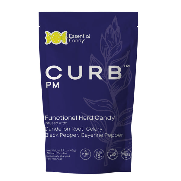 CURB PM Blend Functional Hard Candy with Dandelion Root, Celery, Black Pepper, and Cayenne - Essential Candy