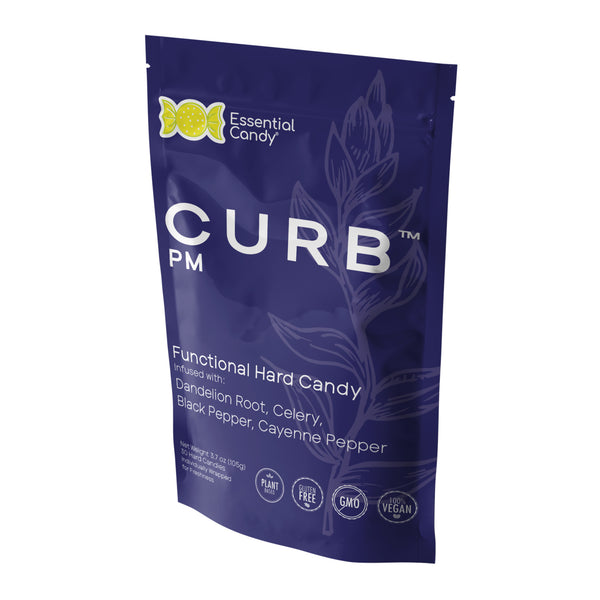 CURB PM Blend Functional Hard Candy with Dandelion Root, Celery, Black Pepper, and Cayenne - Essential Candy