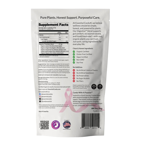 Supplement package with text and logos on a white background