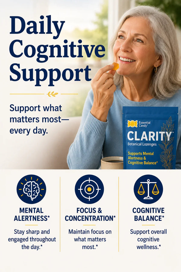 Essential Candy Clarity Cognitive Support Organic Lozenges