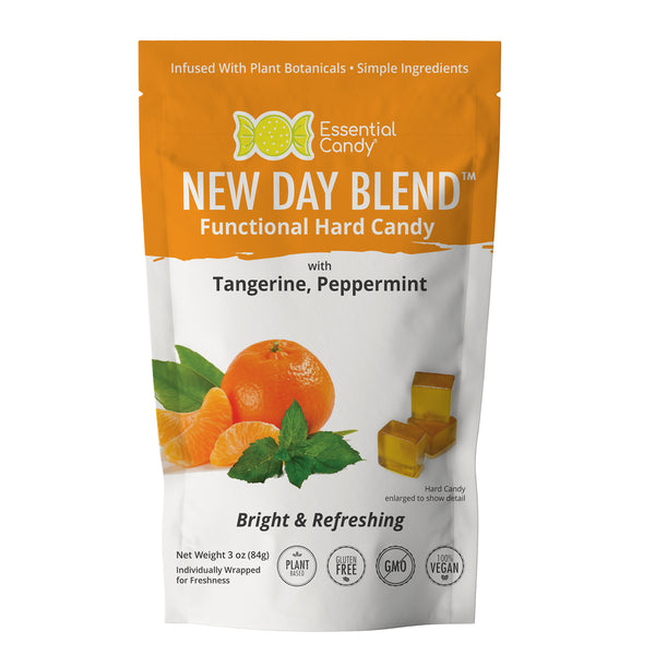 New Day Blend Functional Hard Candy - Peppermint Tangerine - Essential Candy