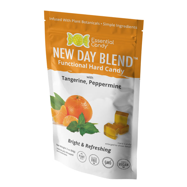 New Day Blend Functional Hard Candy - Peppermint Tangerine - Essential Candy