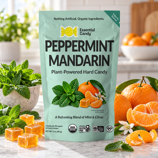 Peppermint Mandarin Botanical Lozenges – Refreshing Citrus-Mint – Organic Peppermint & Mandarin – Gluten-Free, Non-GMO, Vegan