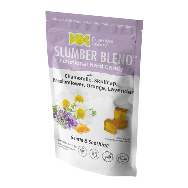 Slumber Sleep Blend Functional Hard Candy with Chamomile, Skullcap, Passionflower, Orange, Lavender - Essential Candy