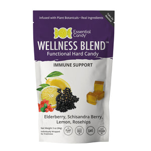 Wellness Blend Functional Hard Candy with Elderberry, Schisandra Berry, Lemon and Rosehips - Essential Candy