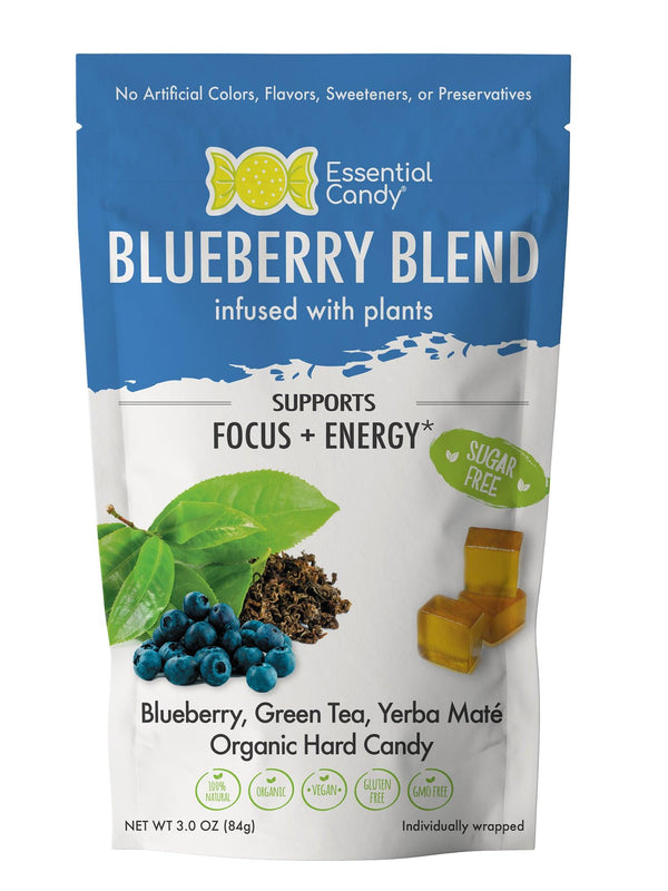 Blueberry Blend Sugar-Free Hard Candy with Green Tea and Yerba Maté - Essential Candy