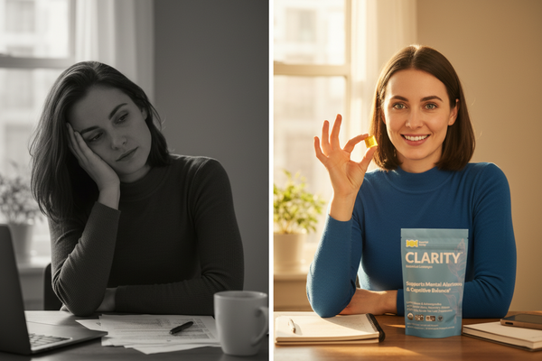 Clarity Before After - brain fog and now mental alertness