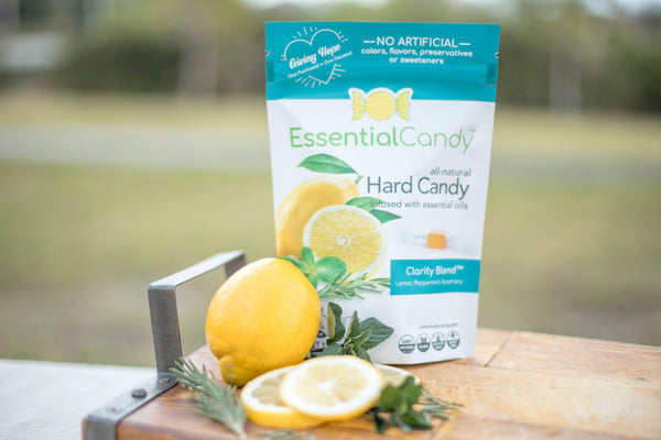 Clarity Blend Organic Hard Candy with Lemon, Lime, Peppermint, Lavender - Essential Candy