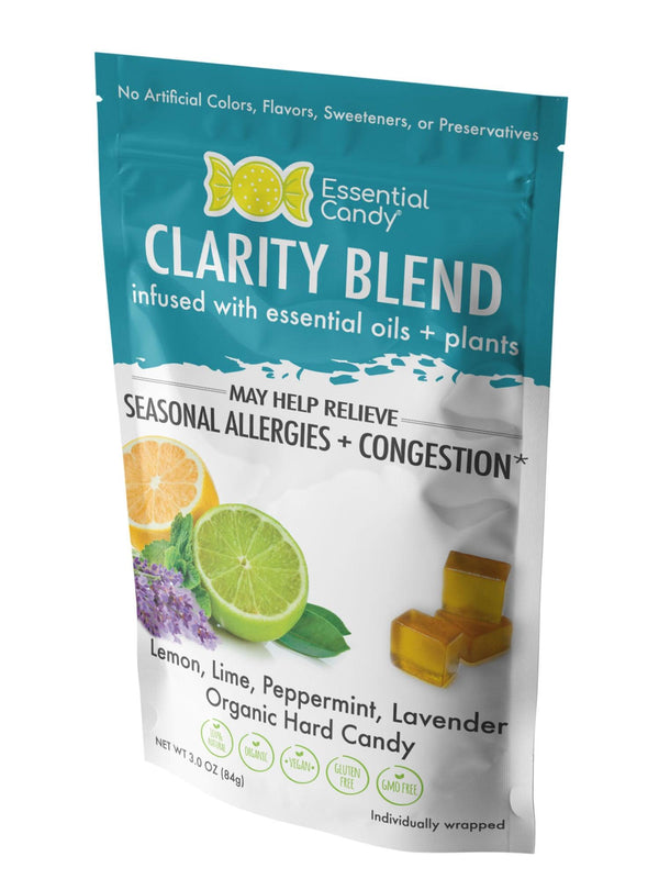 Clarity Blend Organic Hard Candy with Lemon, Lime, Peppermint, Lavender - Essential Candy