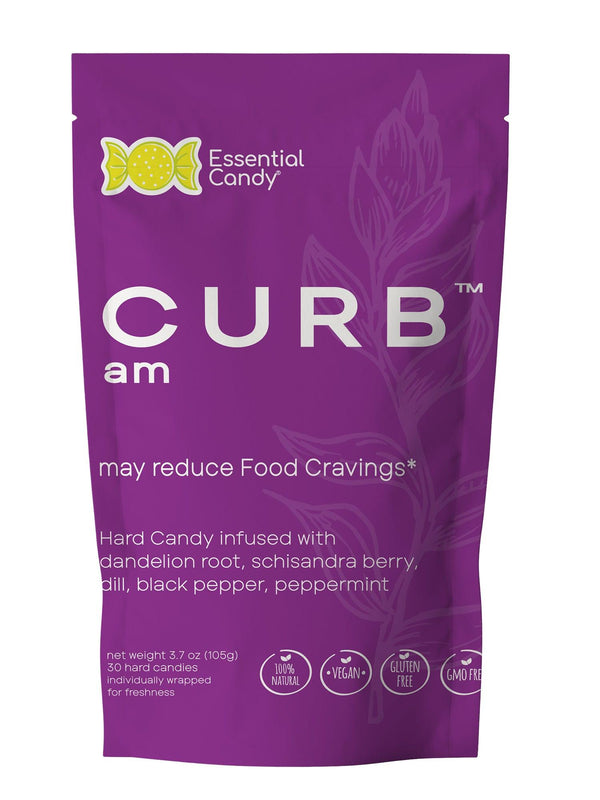 CURB AM Blend Organic Hard Candy with Dandelion Root, Schisandra Berry, Dill, Black Pepper, and Peppermint - Essential Candy