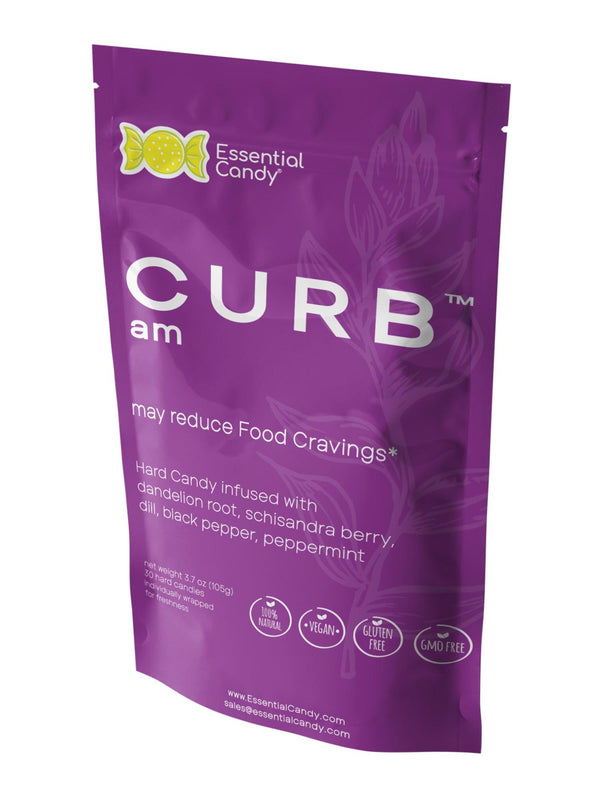 CURB AM Blend Organic Hard Candy with Dandelion Root, Schisandra Berry, Dill, Black Pepper, and Peppermint - Essential Candy