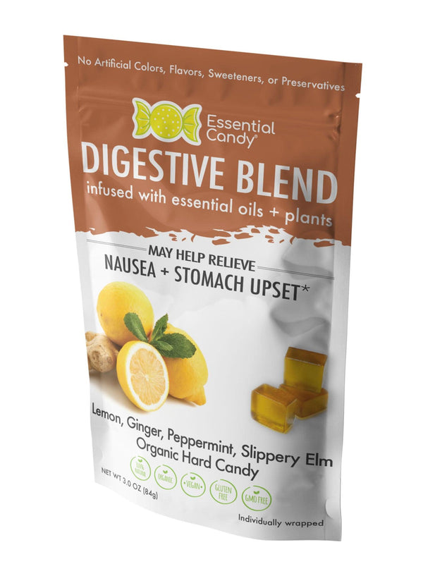 Digestive Blend Organic Hard Candy with Lemon, Ginger, Peppermint, Slippery Elm - Essential Candy