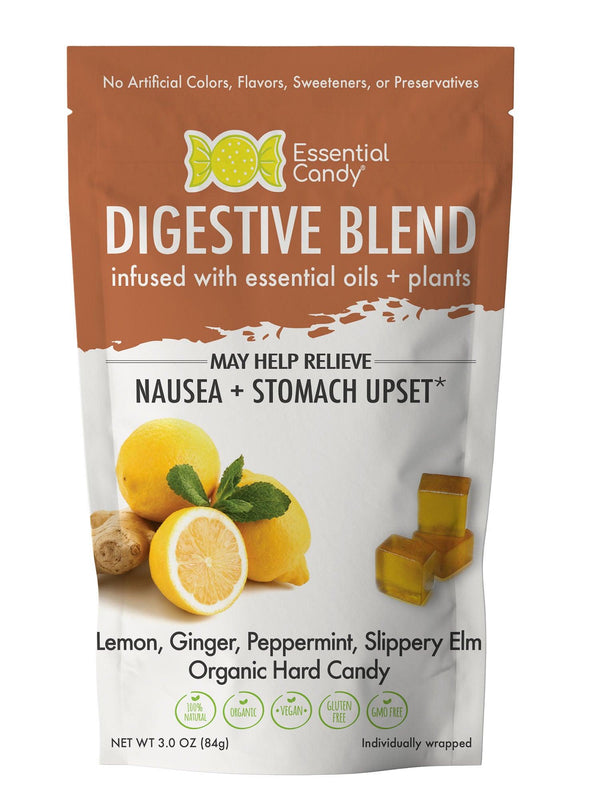 Digestive Blend Organic Hard Candy with Lemon, Ginger, Peppermint, Slippery Elm - Essential Candy