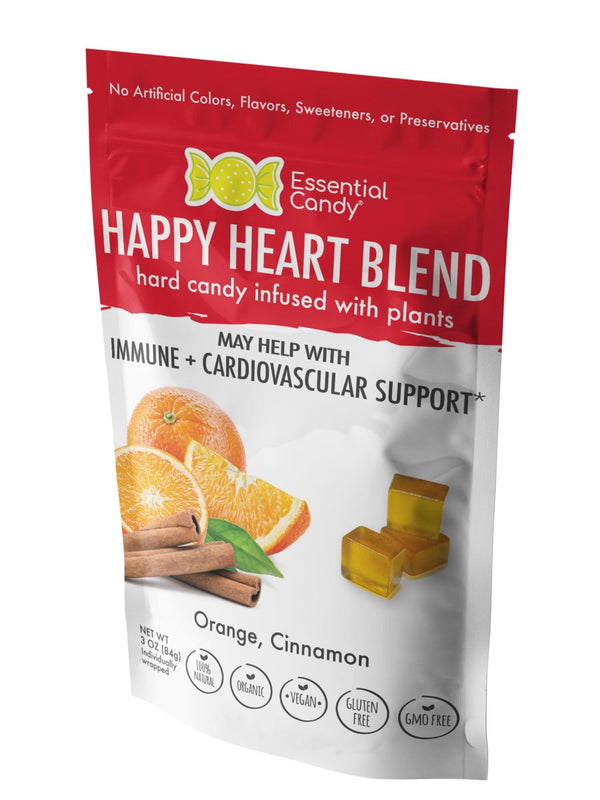 Happy Heart Blend Organic Hard Candy with Orange and Cinnamon - Essential Candy