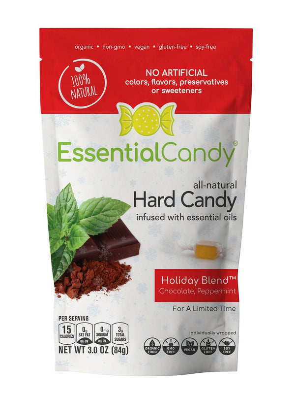 Holiday Blend Organic Hard Candy with Chocolate and Peppermint - Essential Candy