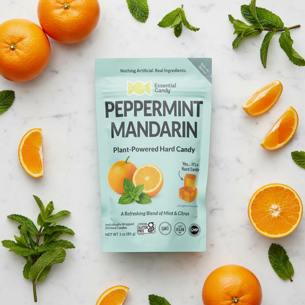 Peppermint Mandarin Flat Lay Marble