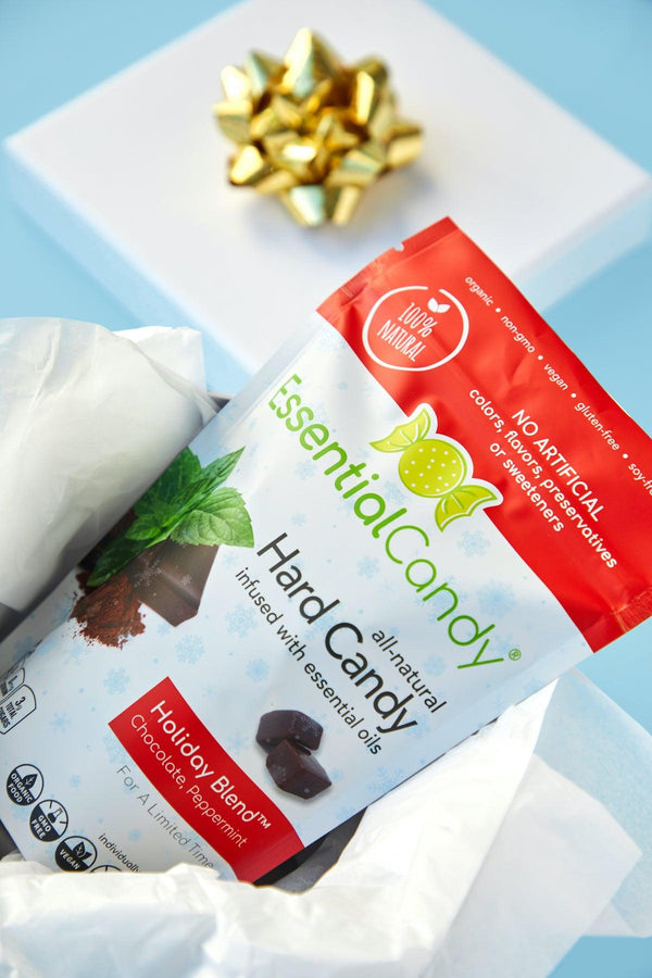 Holiday Blend Organic Hard Candy with Chocolate and Peppermint - Essential Candy